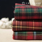 체크원단 크리스마스 면기모 빈티지 체크천 윈터체리 3종 : 천가게
