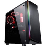 게이밍 케이스, 미드 타워 PC 케이스 ATX/M-ATX/ITX - 전면 I/O USB 3.0 포트 아크릴 측면 패널 8개의 팬 위치 수냉 준비 완료(색상: 블랙)... 