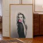 케이트 모스 모델 껌을 씹는 벽 아트 판화 캔버스 회화 포스터 사진 거실 침실 방수 홈 1. G2216-1 : 해외다모아40호점