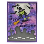 할로윈 스크립트 마녀와 수레 장식 절단 다이 크리스마스 테두리 공예 앨범 카드 만들기 1. Dies 6 : 해외다모아39호점