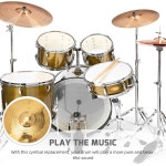 드럼 부품 모자 키트 황동 심벌 골든 간편한 보관 교체 타악기 기본 : 해외다모아50호점