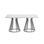 사각식탁 블랙 스틸 직사각 테이블 1300 : 그린제트