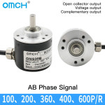 OMCH GNS38B 광학 증분 회전 인코더 스핀들 직경 6mm 100 200 360 400 600 1024P/R AB 2 상 신호 DC5-24V NPN : 모티브릭5