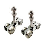 4바퀴 강력한 내구성 트롤리 조립품 무음 M10 볼트 및 너트 포함 모든 표준 158인치 또는 더 높은 스트럿 채널용 실버 색상 2개 세트 : 엠버투쏠라