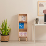 책전시대 원목 도서진열대 3단 395 잡지랙 원목잡지꽂이 : 마케알파