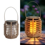 야외 태양 전원으로 구동되는 등불 장식 등나무 방수 랜턴 마당 안뜰 통로 나무 : 해외다모아46호점