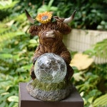 야외 랜턴 하이랜드 암소 태양 정원 방수 장식 동물 마당 아트 램프 : 해외다모아26호점