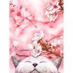 2 Pintoo 직소 퍼즐 성인용 300피스 - 벚꽃 사쿠라 고양이 아름다운 플라스틱 홈 데코 먼지 없이 쉬운 보관 [H2462] : 이지웨이브
