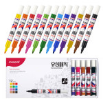 모나미 유성매직 12색 SET 2mm 원형닙 : 마카모도