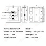 10PCS 3535 SMD UVA  UVC 270-280nm/ 270 400nm Led 구슬 칩 LED 다이오드 램프 빛 보라색 전구 : 모티브릭4