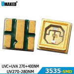 10PCS 3535 SMD UVA  UVC 270-280nm/ 270 400nm Led 구슬 칩 LED 다이오드 램프 빛 보라색 전구 : 모티브릭4