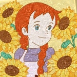 해바라기와 함께 보석십자수 빨강머리앤 DIY 25X25 : 앤리닛