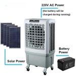 수냉 에어컨 워터쿨러 냉풍기 220V12V 태양열 사막 공기 냉각기 - 지능형 제어 기능을 갖춘 휴대용 증발식 절약 3-in-1 팬 : 다팔자상점