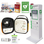 씨유 자동제세동기 AED 심장충격기 SP1 PLUS 스탠드형세트 회사 학교사용 : 한국건강교육-금연흡연예방