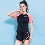 은창)스포티 핑크 엣지 라인 래쉬가드 수영복 비키니 핑크-M : basket12