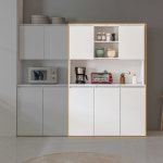 도어 수납장 상부장 세트 1200 그릇장식장 : 퓨어실버