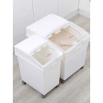 쌀 보관통 잡곡통 밀가루 설탕 견과류 밀폐 이동식 100L (쌀65kg 밀가루50kg) : 레드진스몰