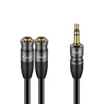 J&D 헤드폰 스플리터 3.5mm 오디오 스테레오 Y 케이블, 1/8인치 TRS 수 - 듀얼 암 잭 어댑터 Aux 연장 케이블(휴대폰/PS4/스위치... 
