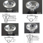 COB LED 손전등 콘덴서 플랫 볼록 오목 렌즈 20mm 21mm 23mm 24mm 29mm 38mm : wt컴퍼니