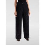 GANNI 가니 BLACK HERRINGBONE CANVAS MID WAIST PANTS F9612 099블랙 헤링본 캔버스 미드 웨이스트 팬츠 099 : 아르시오스