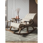 1인용흔들의자 원목안락의자 릴렉스체어 북유럽 원목 흔들의자 슬로우 캐주얼 성인 낮잠 의자 리클라이너 베란다 거실 : 셀지트