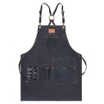 미용유니폼 업소용 공방 디자이너 플로리스트 헤어샵 검정 데님 A009 : 글로바잉1