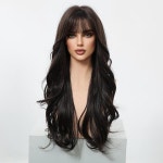 패션여성 통가발 반가발 붙임머리 포니테일 루이페레 브라운 가발 자연 웨이브 합성 포함 데일리 파티 롱 곱슬 내열성 섬유 : 바로직구스토어