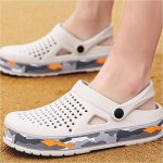 남자 발 편한 슬리퍼 푹신한 병원 실내 화 안미끄러지는 아쿠아 슈즈 사무 실 지압 샌들 통굽 EVA 신발 학 : 말랑바다샵