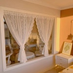 레이스 커튼 가림막 창문 방문 현관 베란다 빈티지 파도망사 벨크로 가공 : 세일즈연구소