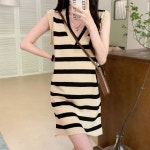 루즈 슬림 슬리브리스 홀로우 드레스 봄신상 여성니트 여성여름옷 여성캐주얼 여성트렌드 여성스타일 여성패션아이템 여성데일리룩 : 준미르