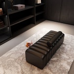 긴소파 헤어샵 다이닝 복도 거실 스툴 PU 긴의자 대기실 대기 A. 80 블랙 PU 가죽 : 강남 슈퍼