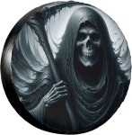 신상할인판매 낫 모양 범용 타이어 커버가 달린 죽음의 신 트레일러 캠핑카 RV 트럭용 고강도 야외 방수 선스크린 방진 타이어 휠 보호대 15인치... 