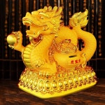 골드 용 저금통 대형장식 전통상징조형재물복금색저금함 인테리어조형물 : 차이나올포유