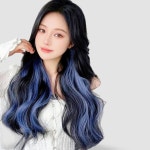 모던포 똑딱이 긴머리부분 피스가발 브릿지스타일 자유변신템 스모크블루 : 더모던포인트