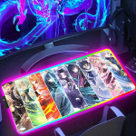 악마슬레이어 장패드 애니메이션 귀면의칼날 귀칼 귀멸의칼날 아가츠마 Zenitsu LED 게이밍 마우스패드 대형 데스크 매트 PC 게이머 XL RGB... 