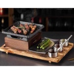 일본식 개인화로 야끼니꾸 고체연료 불판 슬림형세트 고체 개인 : 해상로지스