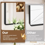 pertetey 블랙 메탈 욕실 벽걸이 거울 안전 강화유리 40x30 : 호호마켓7