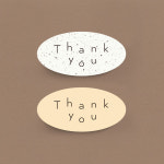 타원 땡큐 스티커 포장 카페 베이커리 소포장 쿠키 기념일 40매 : 토크메이드