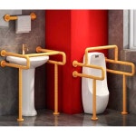 세면대 안전손잡이 장애인 노란색 화장실 안전  세면기 : 해상로지스