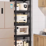 이동식 틈새 선반 수납 트롤리 주방랙 튼튼한 보관대 전자렌지장 주방 가전 욕실 창고 : 썬데이 sseonday