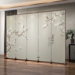 한국화 병풍 나무 타입 돌잔치병풍 빈티지 모란 40x180CM 미정목 : 주식회사소프트무드