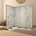 한국화 병풍 나무 타입 돌잔치병풍 빈티지 모란 40x180CM 미정목 : 주식회사소프트무드