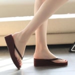 여성여름슬리퍼 샌들 푹신한 키높이 바야 쪼리 구두 : 남일차우