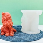 비누만들기 실리콘몰드 양초 캔들 몰드 석고 DIY 모양틀 앉아있는 긴 머리 고양이 귀여운 동물 새끼 송진 금형 애완 초콜릿 페인팅 홈 아트 장식... 