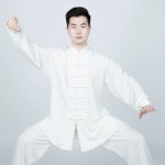 태극권 도복 우슈 유니폼 무술복 트레이닝 수련복 의상 화이트 삽입 소매 - 남녀공용 XS : 유니 로지스