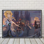 원신 각청 노엘 벤티 호두 감우 만화방 pc방 장식 포스터 굿즈 Genshin Impact 시리즈 게임 캐릭터 캔버스 및 인쇄 거실 : 고릴라나가사키