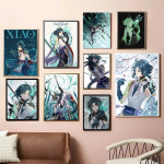 원신 각청 노엘 벤티 호두 감우 만화방  pc방 장식 포스터 굿즈 핫 임팩트 샤오 빈티지 끈끈한 방 홈 바 카페 카와이 : 고릴라나가사키