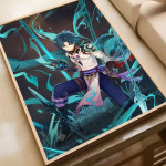 원신 각청 노엘 벤티 호두 감우 만화방 pc방 장식 포스터 굿즈 임팩트 샤오 클래식 방수 종이 스티커 커피 하우스 바 룸 벽 : 고릴라나가사키