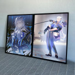 원신 각청 노엘 벤티 호두 감우 만화방  pc방 장식 포스터 굿즈 임팩트 뉴빌레트 HD 홈 룸 바 카페 아트 벽화 그림 1 개 : 고릴라나가사키