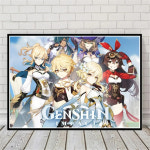 원신 각청 노엘 벤티 호두 감우 만화방 pc방 장식 포스터 굿즈 Genshin Impact 시리즈 게임 캐릭터 캔버스 및 인쇄 거실 : 고릴라나가사키
